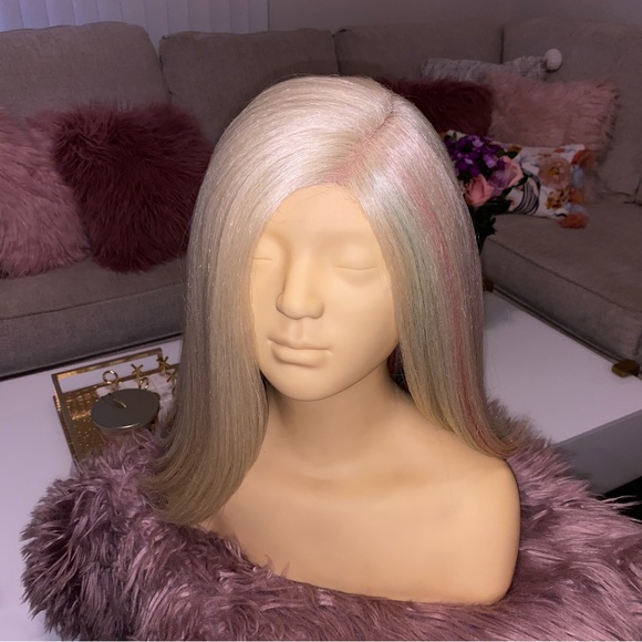 blonde multicolor lob (long bob) wig - Picture 2 of 13